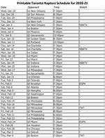 Image result for Toronto Raptors Schedule Printable