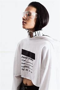 Image result for Cropped Hoodie Short Sleeve White