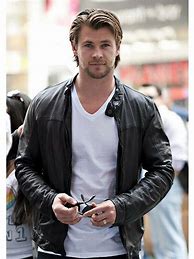 Image result for Chris Hemsworth in Leather Jacket