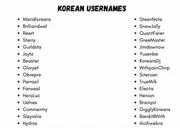 Image result for Korean Usernames