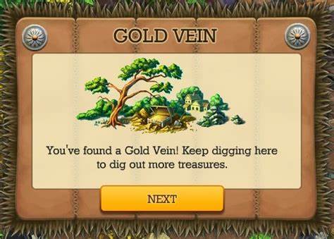 "You've found a Gold Vein! Keep digging here to dig out more treasures!"