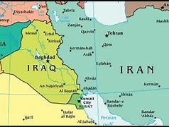 Image result for Iran-Iraq Map