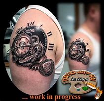 Image result for Clock with Gears for Ladies Tattoo