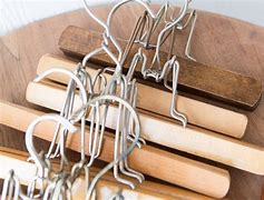 Image result for Wooden Clamp Pant Hangers