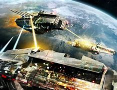 Image result for Space Battle Painting