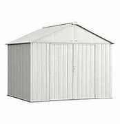 Image result for Arrow Ezee 8 ft. X 7 ft. Metal Vertical Peak Storage Shed Without Floor Kit