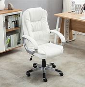Image result for White Leather Computer Chair