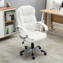 Image result for White Leather Desk Chair