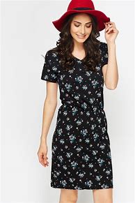 Image result for Black Floral Shirt Dress
