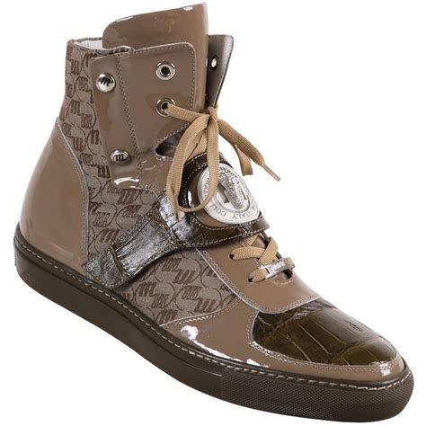 Mauri 8797 Huntington Taupe/Olive/Beige High Top Sneakers With Strap