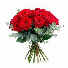 RED ROSES AND GREENERY BOUQUET