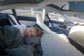 Image result for Sleeping Driving Tesla