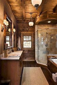 Image result for Log Home Bathroom Ideas