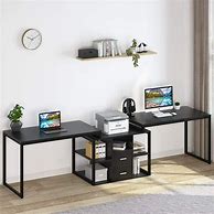 Image result for 2 Person Desk with Shelves