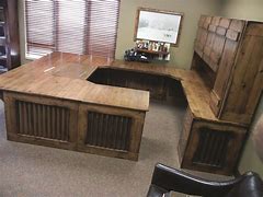 Image result for Gray Rustic Executive Office Desk