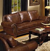 Image result for Living Room Brown Leather Sofa