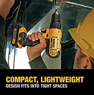 Image result for DEWALT 20V Max Cordless Drill / Driver Kit, Compact, 1/2-Inch (DCD771C2)