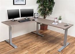 Image result for Corner Sit-Stand Desk