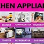 Image result for Kitchen Appliances List