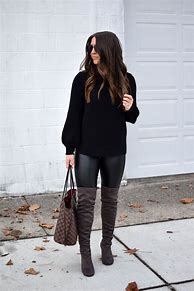 Image result for Black Leather Leggings Outfit