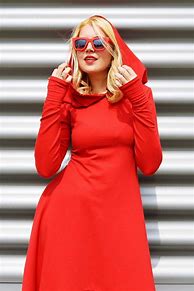 Image result for Hooded Dress Red