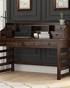 Image result for Solid Wood Writing Desk with Drawers Transitional