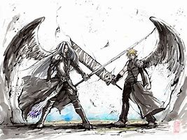 Image result for FF7 Cloud vs Sephiroth Drawing