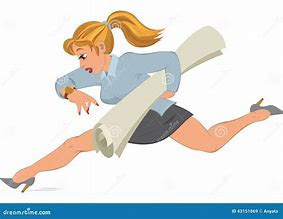 Image result for Cartoon Running with Paper