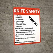 Image result for Knife Safety Sign