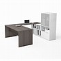 Image result for U-shaped Desk with Adjustable Height Table and Hutch