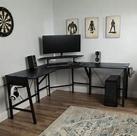 Image result for Wayfair Respawn Reversible L-Shape Desk Wood/Plastic/Acrylic In Red/Black, Size 29.5 H X 66.25 W X 66.25 D In