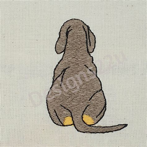 Dachshund Dog Back Individual Embroidery Design 4x4   Designs22U
