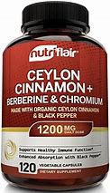 Image result for Super Ceylon Cinnamon Complex W/ Chromium & Biotin,, 2500 Mg (Per Serving), 120 Vegetarian Capsules
