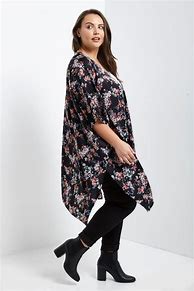 Image result for Plus Size Black Kimono