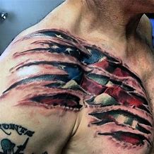 Image result for Torn American Flag Sleeve Tattoo