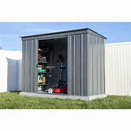 Image result for Arrow 10-Ft X 14-Ft Lexington Galvanized Steel Storage Shed In White | LX1014-C1