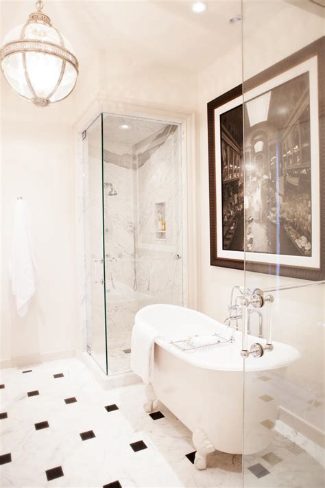 White Traditional Bathroom With Glass Walk In Shower   HGTV