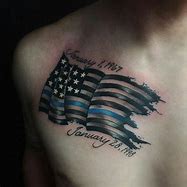 Image result for Thin Blue Line Flag Tattoo Torn