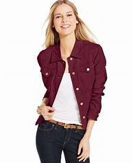 Image result for Colored Jean Jackets for Women