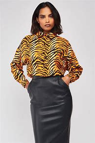 Image result for Women's Tiger Print Shirt