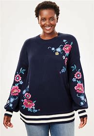 Image result for Sweater with Embroidered Flower Sleeves