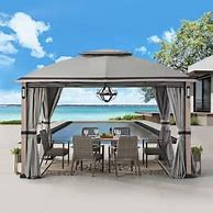 Image result for Sunjoy Summercove Fiona 11 ft. X 13 ft. Gray 2-Tier Gazebo