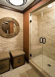 Image result for Stone Wall Bathroom
