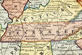 Image result for Map of Eastern Tennessee with Cities