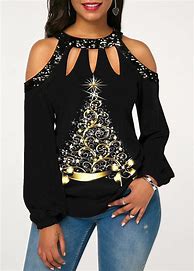 Image result for Rotita Glitter Sparkle Holiday Tops Champagne Gold Sequin Velvet Tunic Top Christmas Party Top Sequin Gold Long Sleeve Hot Stamping Sweatshirt - L
