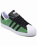 Image result for Adidas Superstar Green Stripes