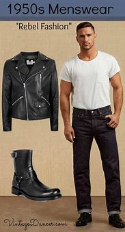 Image result for 50s Men's Greaser Style
