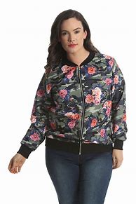 Image result for Woman's Plus Size Bomber Jacket
