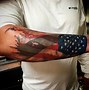 Image result for Muted Color American Flag Tattoo On Forearm