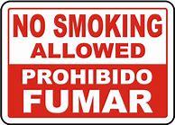Image result for Bilingual No Smoking Signs